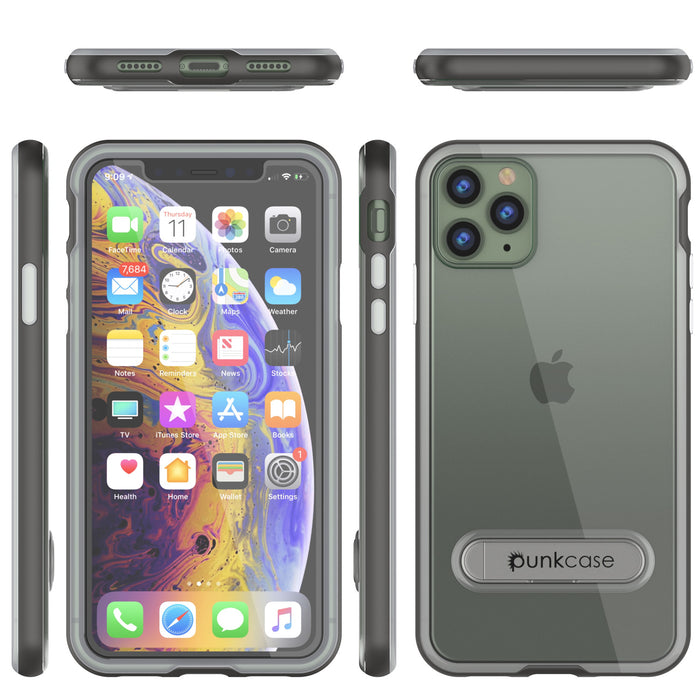 iPhone 11 Pro Case, PUNKcase [LUCID 3.0 Series] [Slim Fit] Armor Cover w/ Integrated Screen Protector [Grey] (Color in image: Black)