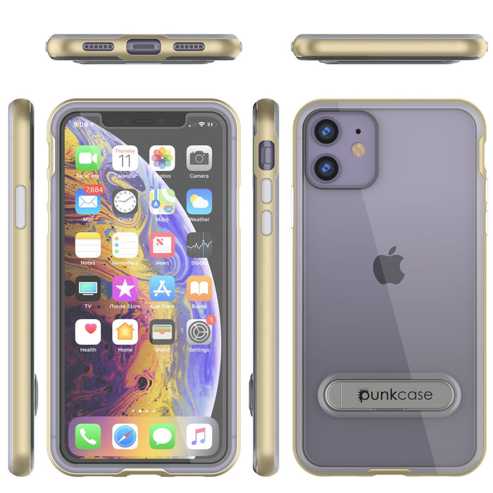 iPhone 12 Case, PUNKcase [LUCID 3.0 Series] [Slim Fit] Protective Cover w/ Integrated Screen Protector [Gold] (Color in image: Grey)