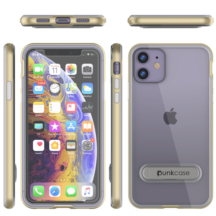 iPhone 11 Case, PUNKcase [LUCID 3.0 Series] [Slim Fit] Armor Cover w/ Integrated Screen Protector [Gold] (Color in image: Black)
