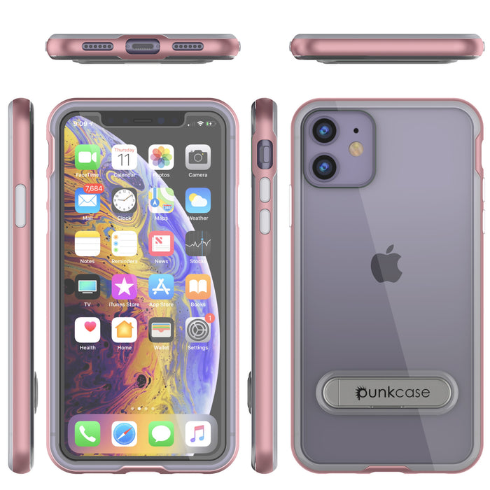 iPhone 11 Case, PUNKcase [LUCID 3.0 Series] [Slim Fit] Armor Cover w/ Integrated Screen Protector [Rose Gold] (Color in image: Black)