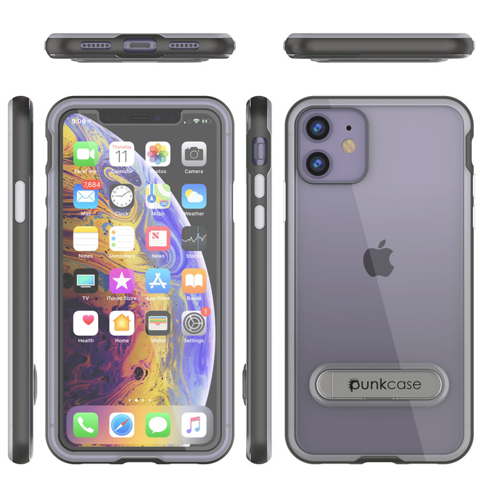 iPhone 11 Case, PUNKcase [LUCID 3.0 Series] [Slim Fit] Armor Cover w/ Integrated Screen Protector [Grey] (Color in image: Black)