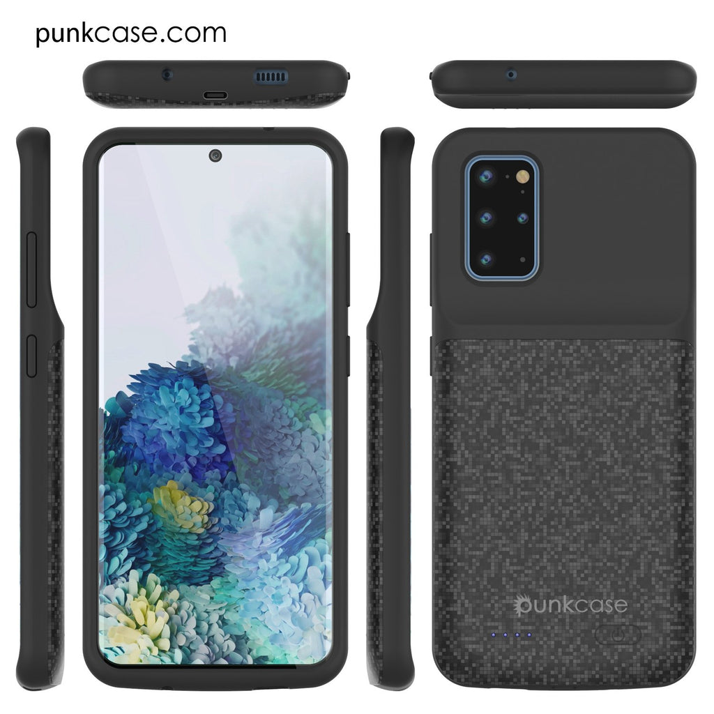 PunkJuice S20+ Plus Battery Case Patterned Black - Fast Charging Power Juice Bank with 6000mAh (Color in image: Patterned Black)