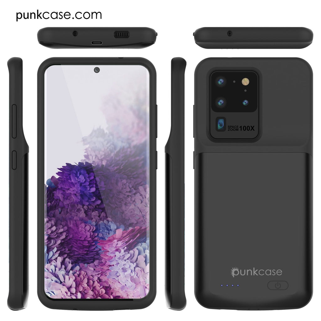 PunkJuice S20 Ultra Battery Case All Black - Fast Charging Power Juice Bank with 6000mAh (Color in image: All Black)
