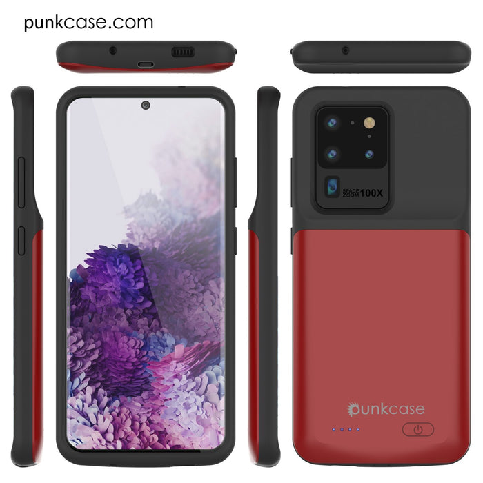 PunkJuice S20 Ultra Battery Case Red - Fast Charging Power Juice Bank with 6000mAh (Color in image: Red)
