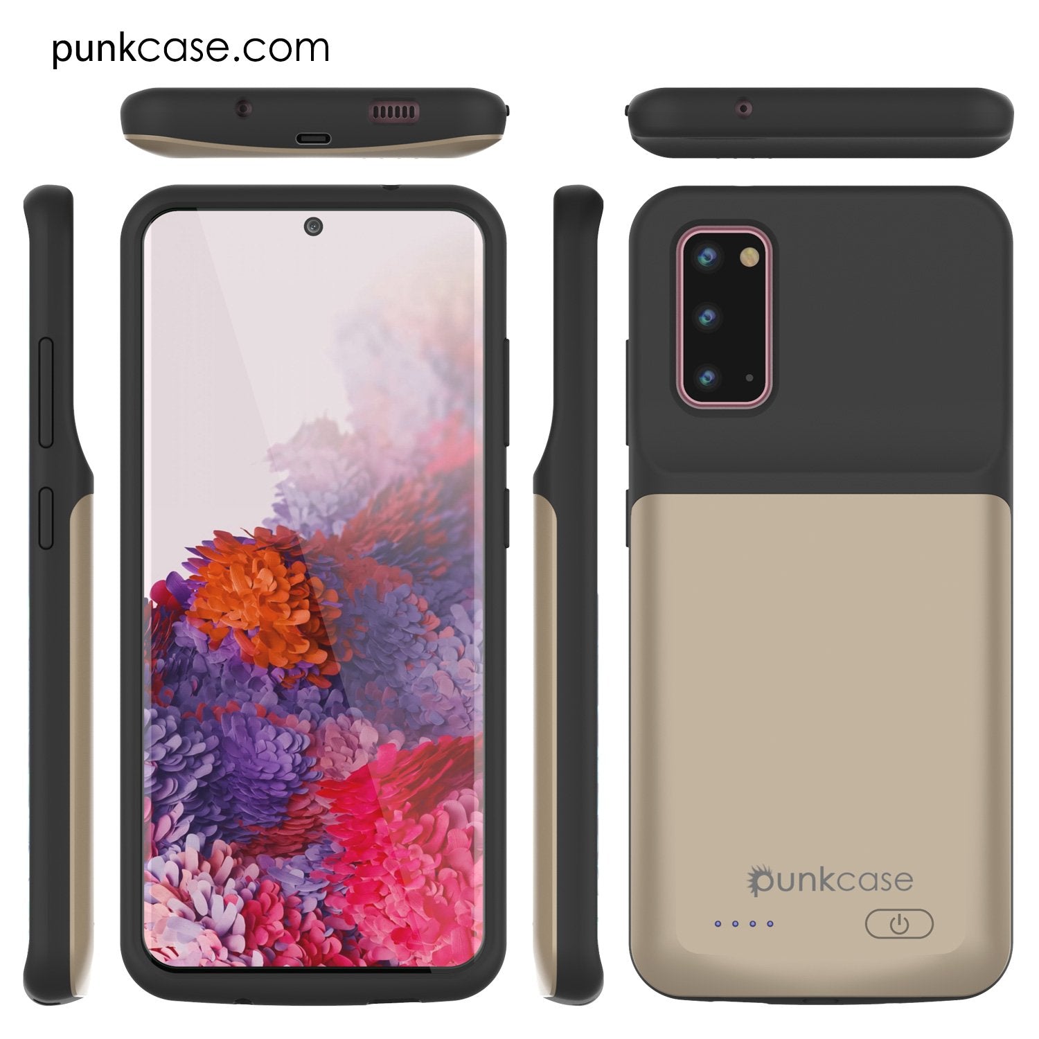 PunkJuice S20 Battery Case Gold - Fast Charging Power Juice Bank with 4800mAh (Color in image: Gold)