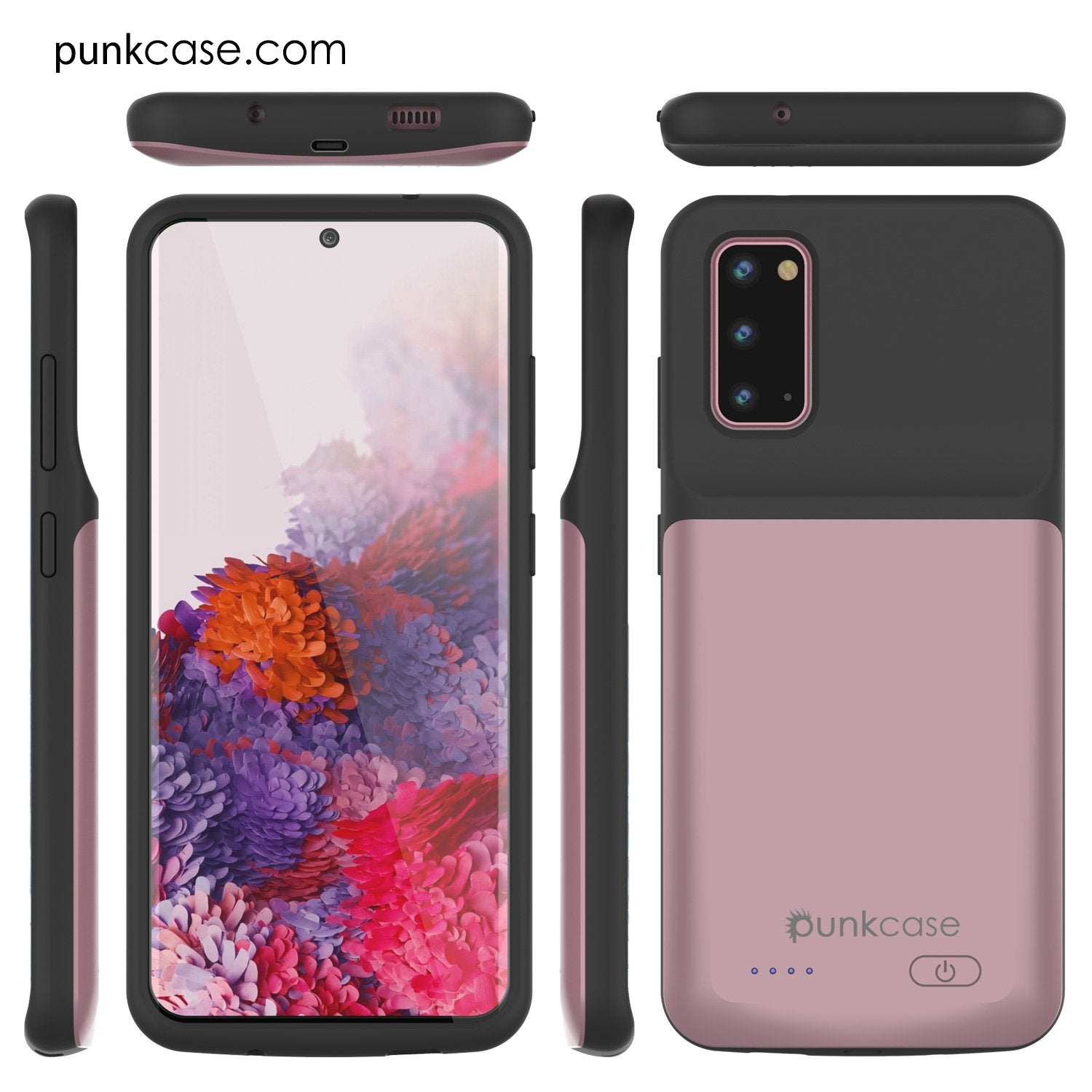 PunkJuice S20 Battery Case Rose - Fast Charging Power Juice Bank with 4800mAh (Color in image: Rose-Gold)