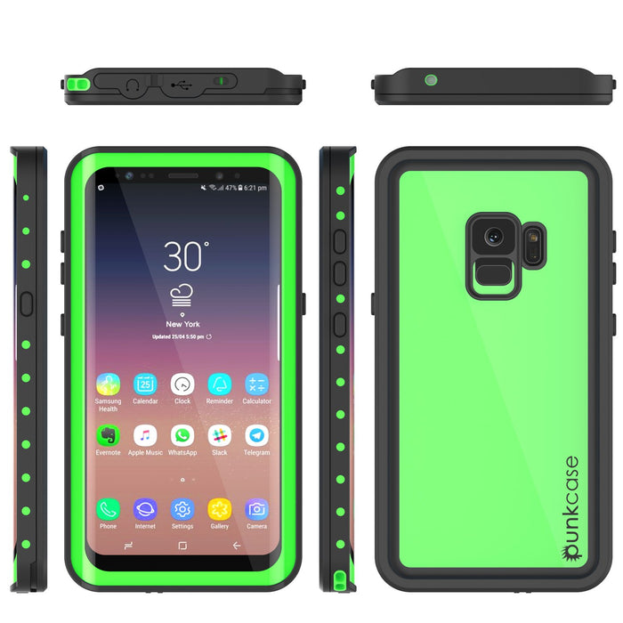 Galaxy S9 Waterproof Case PunkCase StudStar Light Green Thin 6.6ft Underwater IP68 ShockProof (Color in image: pink)