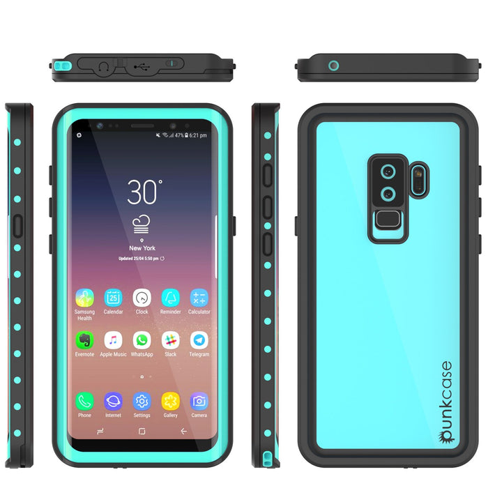 Galaxy S9 Plus Waterproof Case PunkCase StudStar Teal Thin 6.6ft Underwater IP68 Shock/Snow Proof (Color in image: white)
