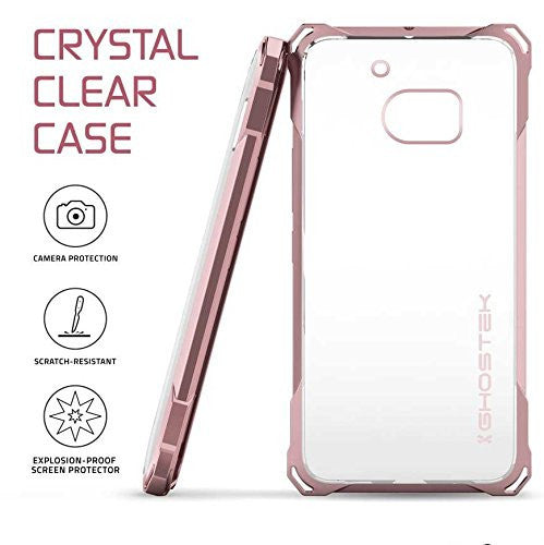 HTC 10 Case, Ghostek® Covert Peach Series Premium Slim Hybrid | w/Screen Protector | Ultra Fit (Color in image: Clear)