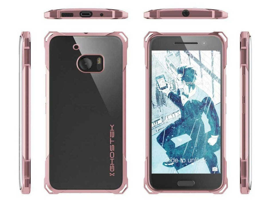 HTC 10 Case, Ghostek® Covert Peach Series Premium Slim Hybrid | w/Screen Protector | Ultra Fit (Color in image: Gold)