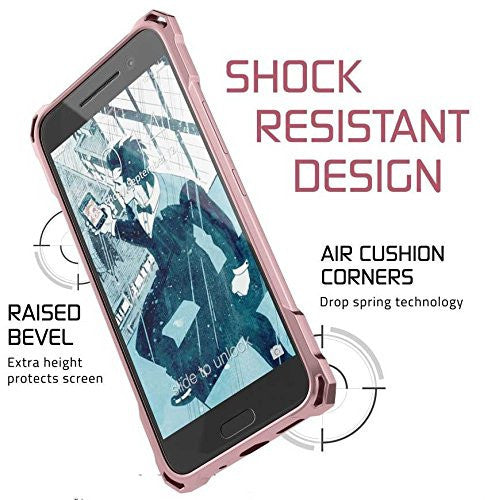 HTC 10 Case, Ghostek® Covert Peach Series Premium Slim Hybrid | w/Screen Protector | Ultra Fit (Color in image: Rose Pink)