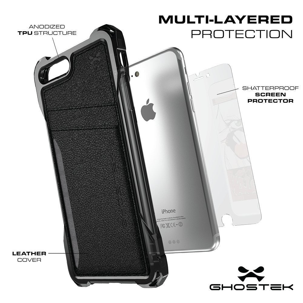 MULTI-LAYERED PROTECTION ANODIZED TPU STRUCTURE SHATTERPROOF SCREEN PROTECTOR LEATHER COVER (Color in image: Gold)