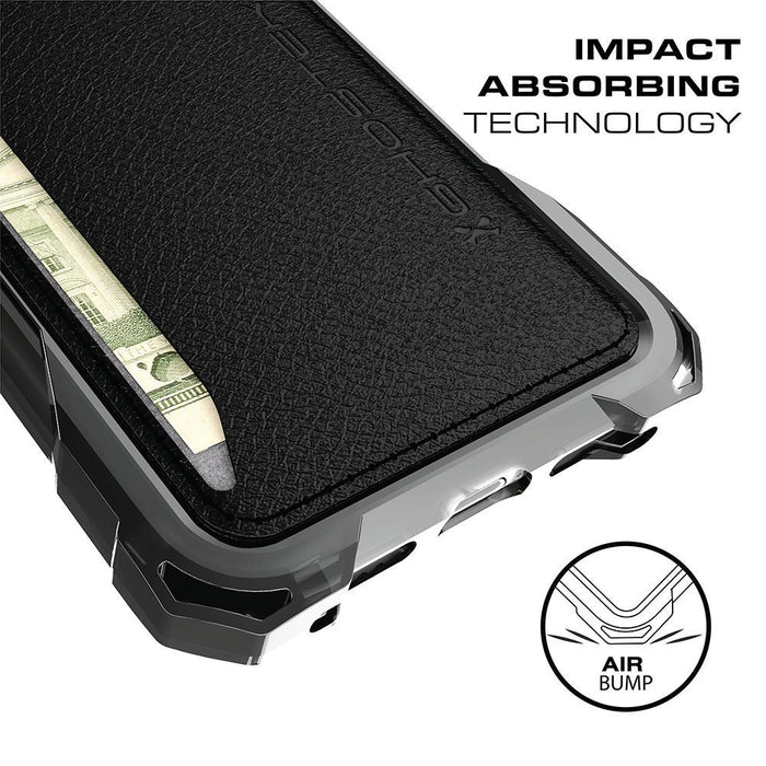 iPhone 7 Plus Wallet Case, Ghostek Exec Gold Series | Slim Armor Hybrid Impact Bumper | TPU PU Leather Credit Card Slot Holder Sleeve Cover 