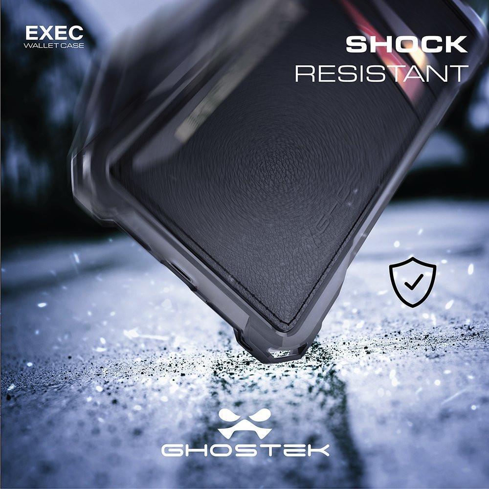 iPhone 8+Plus Wallet Case, Ghostek Exec Pink Series | Slim Armor Hybrid Impact Bumper | TPU PU Leather Credit Card Slot Holder Sleeve Cover 