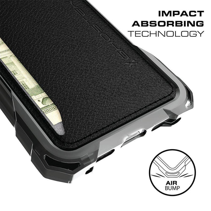 iPhone 8 Wallet Case, Ghostek Exec Gold Series | Slim Armor Hybrid Impact Bumper | TPU PU Leather Credit Card Slot Holder Sleeve Cover 