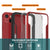 Punkcase iPhone 13 Mini ravenger Case Protective Military Grade Multilayer Cover [Red] 