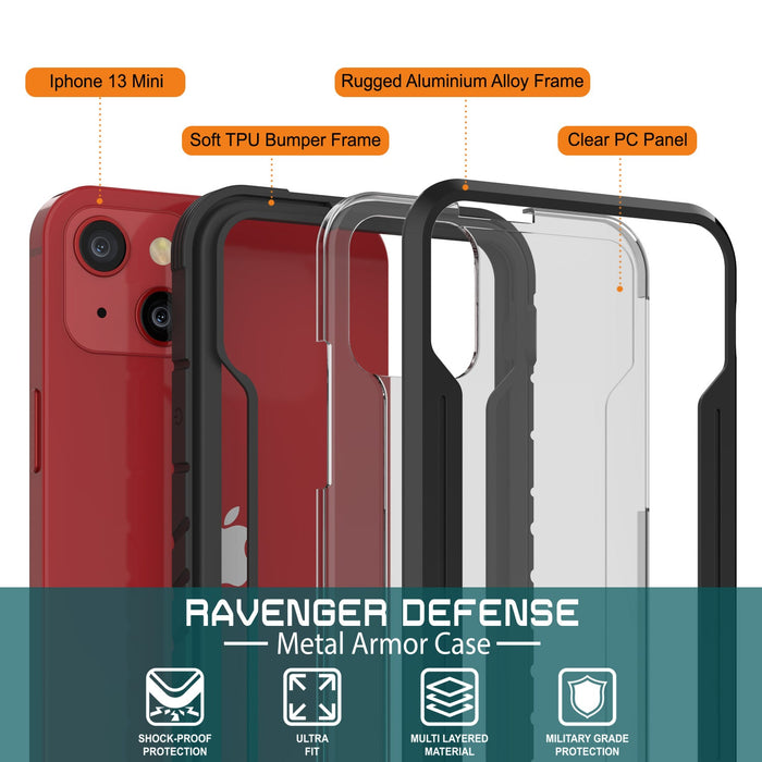 Punkcase iPhone 13 Mini ravenger Case Protective Military Grade Multilayer Cover [Black] (Color in image: Navy Blue)