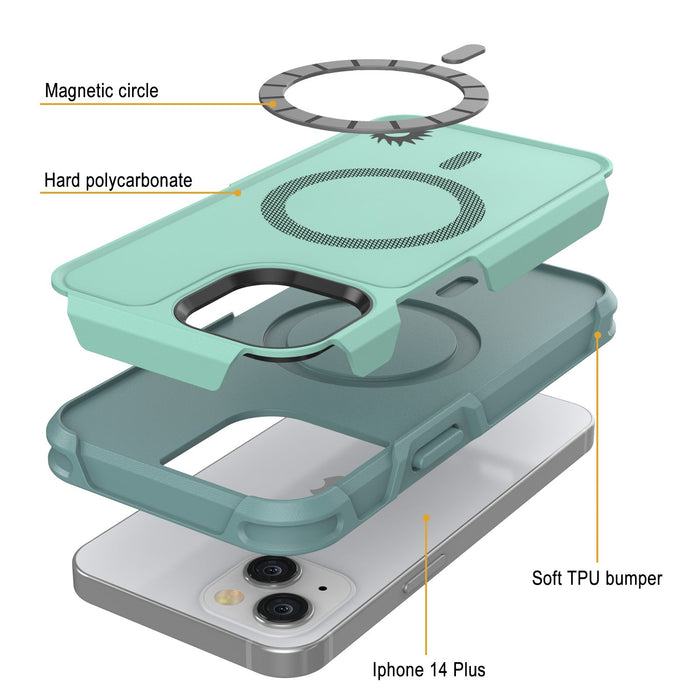 Magnetic circle Hard polycarbonate Soft TPU bumper Iphone 14 Plus (Color in image: Black)