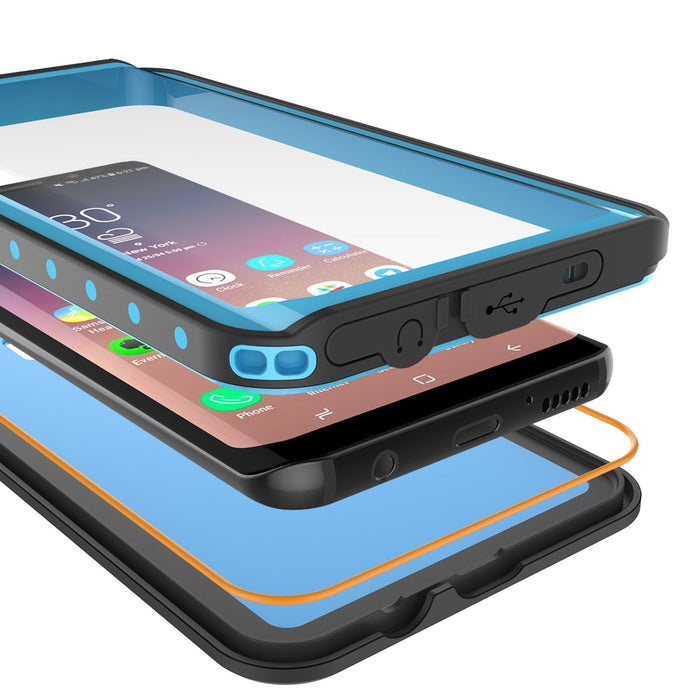 Galaxy S9 Plus Waterproof Case PunkCase StudStar Light Blue Thin 6.6ft Underwater IP68 ShockProof (Color in image: teal)