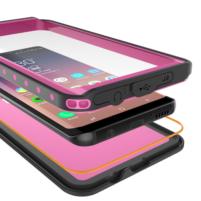 Galaxy S9 Plus Waterproof Case PunkCase StudStar Pink Thin 6.6ft Underwater IP68 Shock/Snow Proof (Color in image: teal)