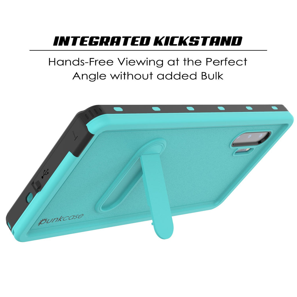 PunkCase Galaxy Note 10 Waterproof Case, [KickStud Series] Armor Cover [Teal] (Color in image: Pink)