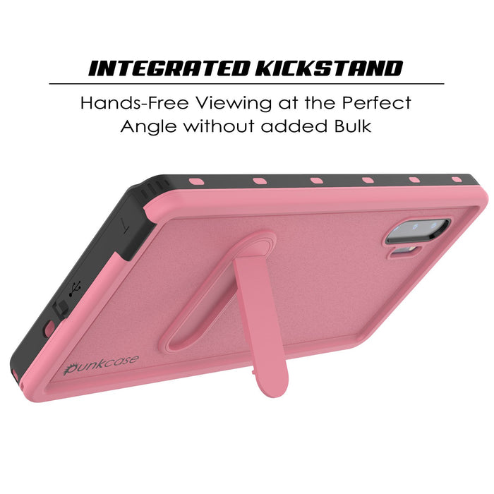 PunkCase Galaxy Note 10 Waterproof Case, [KickStud Series] Armor Cover [Pink] (Color in image: White)