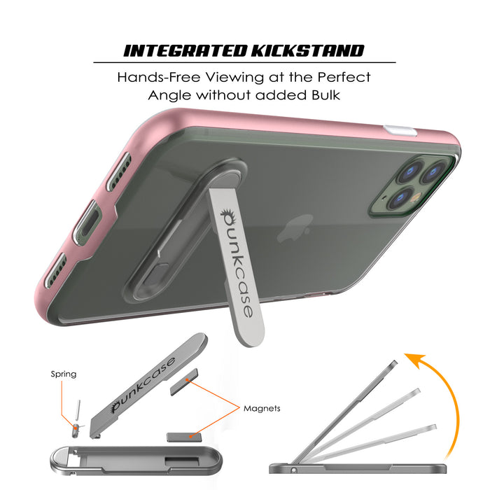iPhone 11 Pro Max Case, PUNKcase [LUCID 3.0 Series] [Slim Fit] Armor Cover w/ Integrated Screen Protector [Rose Gold] (Color in image: Grey)