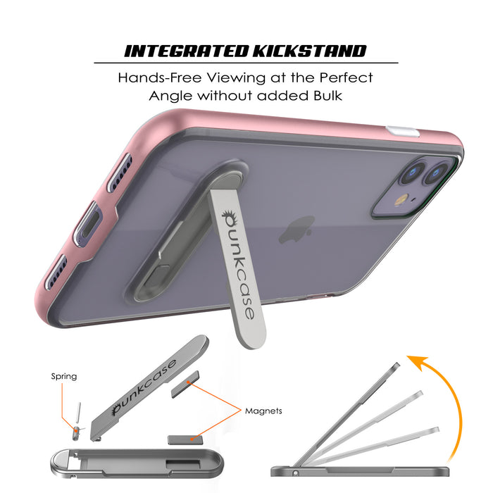 iPhone 11 Case, PUNKcase [LUCID 3.0 Series] [Slim Fit] Armor Cover w/ Integrated Screen Protector [Rose Gold] (Color in image: Grey)