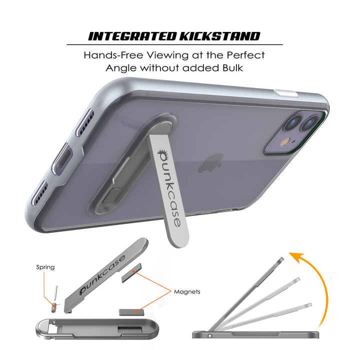 iPhone 12 Case, PUNKcase [LUCID 3.0 Series] [Slim Fit] Protective Cover w/ Integrated Screen Protector [Silver] (Color in image: Grey)