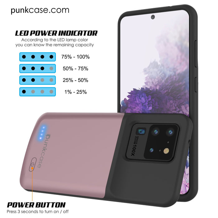 PunkJuice S20 Ultra Battery Case Rose - Fast Charging Power Juice Bank with 6000mAh (Color in image: Gold)