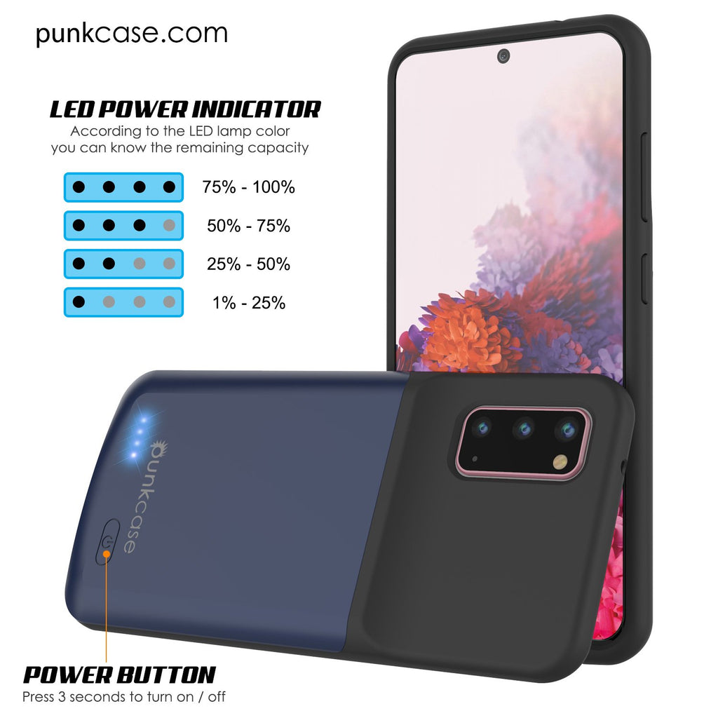 PunkJuice S20 Battery Case All Blue - Fast Charging Power Juice Bank with 4800mAh (Color in image: Gold)