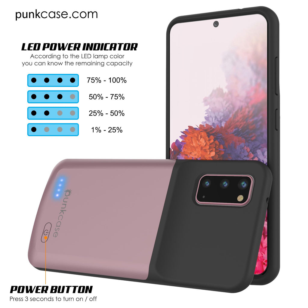 PunkJuice S20 Battery Case Rose - Fast Charging Power Juice Bank with 4800mAh (Color in image: Red)