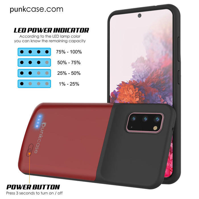 PunkJuice S20 Battery Case Red - Fast Charging Power Juice Bank with 4800mAh (Color in image: Gold)