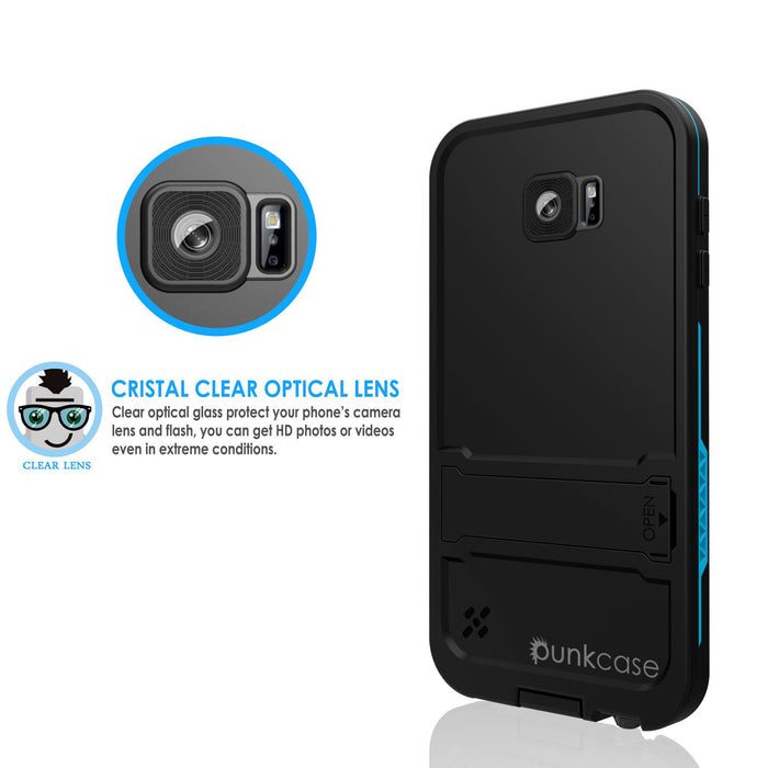 Galaxy S6 Waterproof Case, Punkcase SpikeStar Light Blue Water/Shock/Dirt Proof | Lifetime Warranty (Color in image: red)