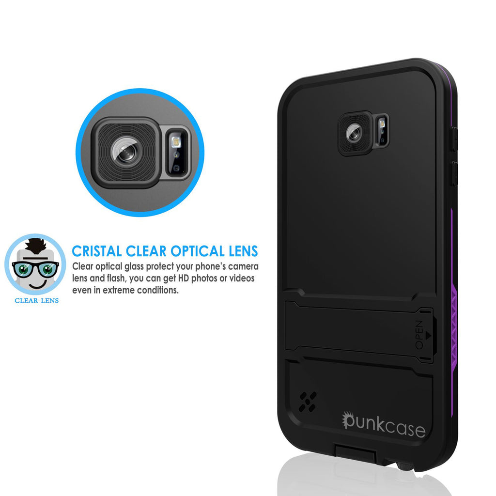 Galaxy S6 Waterproof Case, PunkCase SpikeStar Purple Water/Shock/Dirt/Snow Proof | Lifetime Warranty (Color in image: light blue)