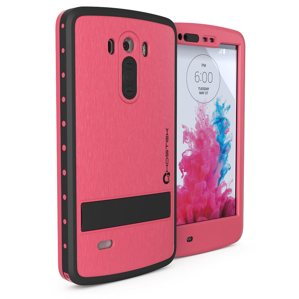 LG G3 Waterproof Case, Ghostek Atomic Pink W/ Attached Screen Protector Slim Fitted  LG G3 (Color in image: pink)
