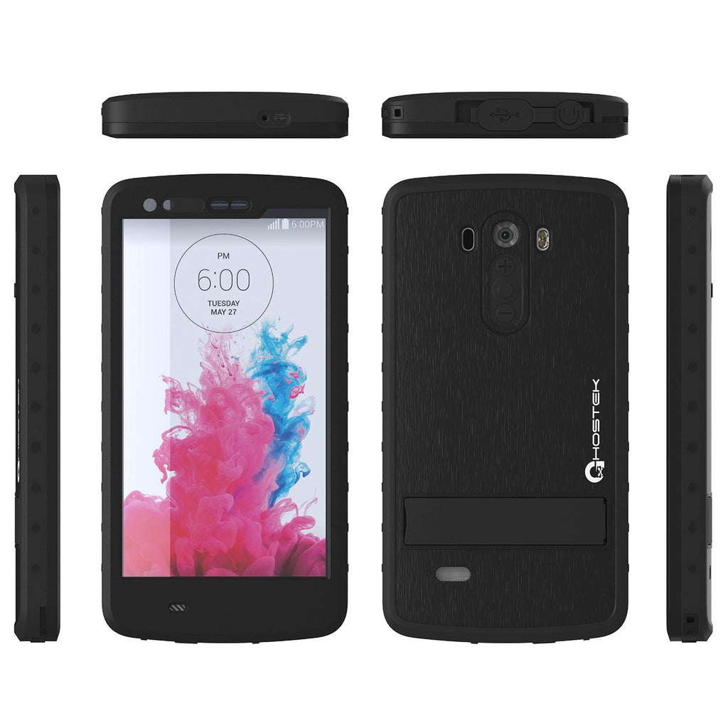 LG G3 Waterproof Case, Ghostek Atomic Black W/ Attached Screen Protector Fitted for LG G3 (Color in image: white)