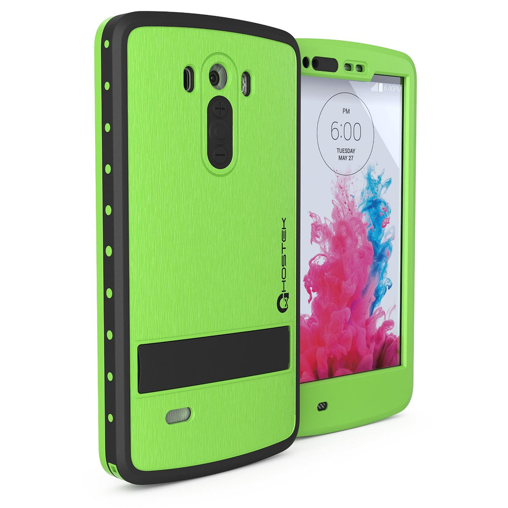 LG G3 Waterproof Case, Ghostek Atomic Green W/ Attached Screen Protector Slim Fitted (Color in image: green)