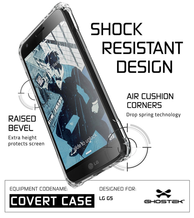 LG G5 Case, Ghostek® Clear Covert Premium Slim Hybrid Protective Cover | Lifetime Warranty Exchange (Color in image: PInk)
