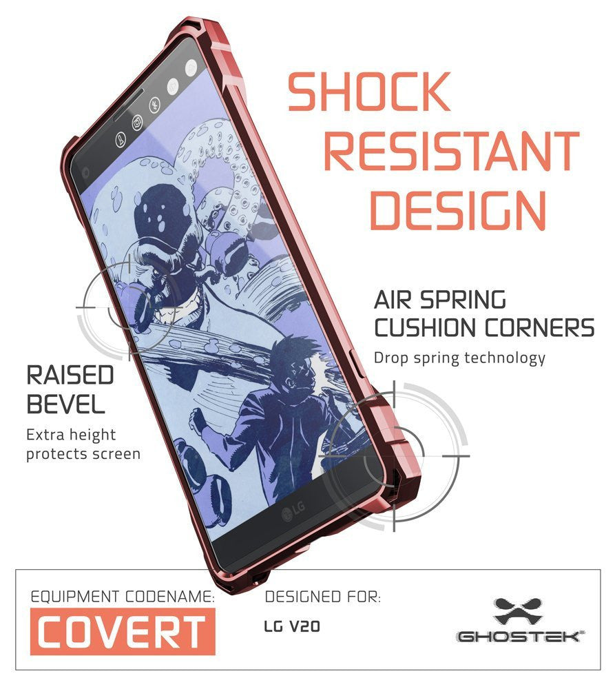 LG v20 Case, Ghostek® Covert Peach, Premium Impact Protective Armor | Lifetime Warranty Exchange (Color in image: space grey)