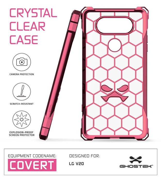 LG v20 Case, Ghostek® Covert Rose Pink, Premium Impact Protective Armor | Warranty (Color in image: space grey)