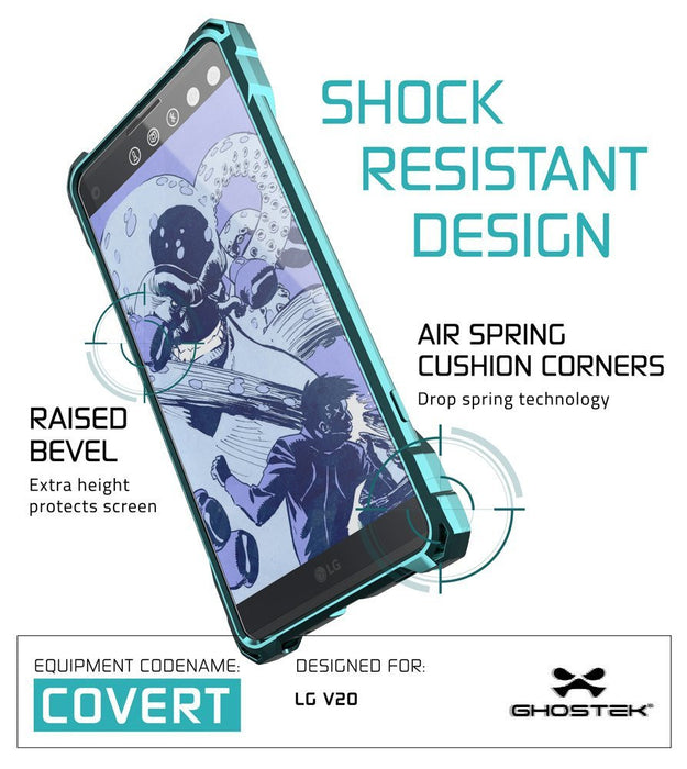 LG v20 Case, Ghostek® Covert Teal, Premium Impact Protective Armor | Lifetime Warranty Exchange (Color in image: space grey)