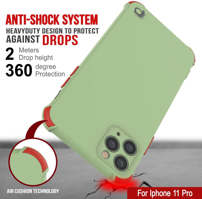 Punkcase Protective & Lightweight TPU Case [Sunshine Series] for iPhone 11 Pro [Light Green] (Color in image: Black)