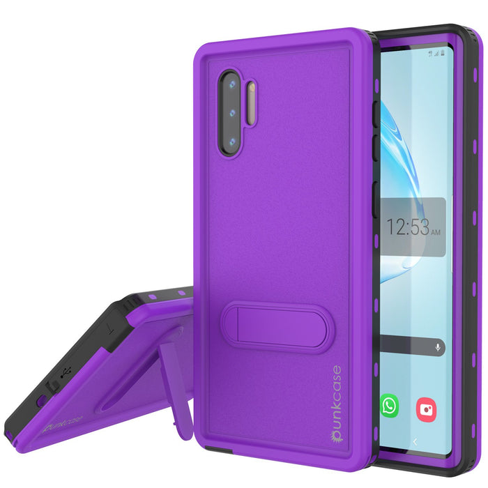 PunkCase Galaxy Note 10 Waterproof Case, [KickStud Series] Armor Cover [Purple] (Color in image: Purple)