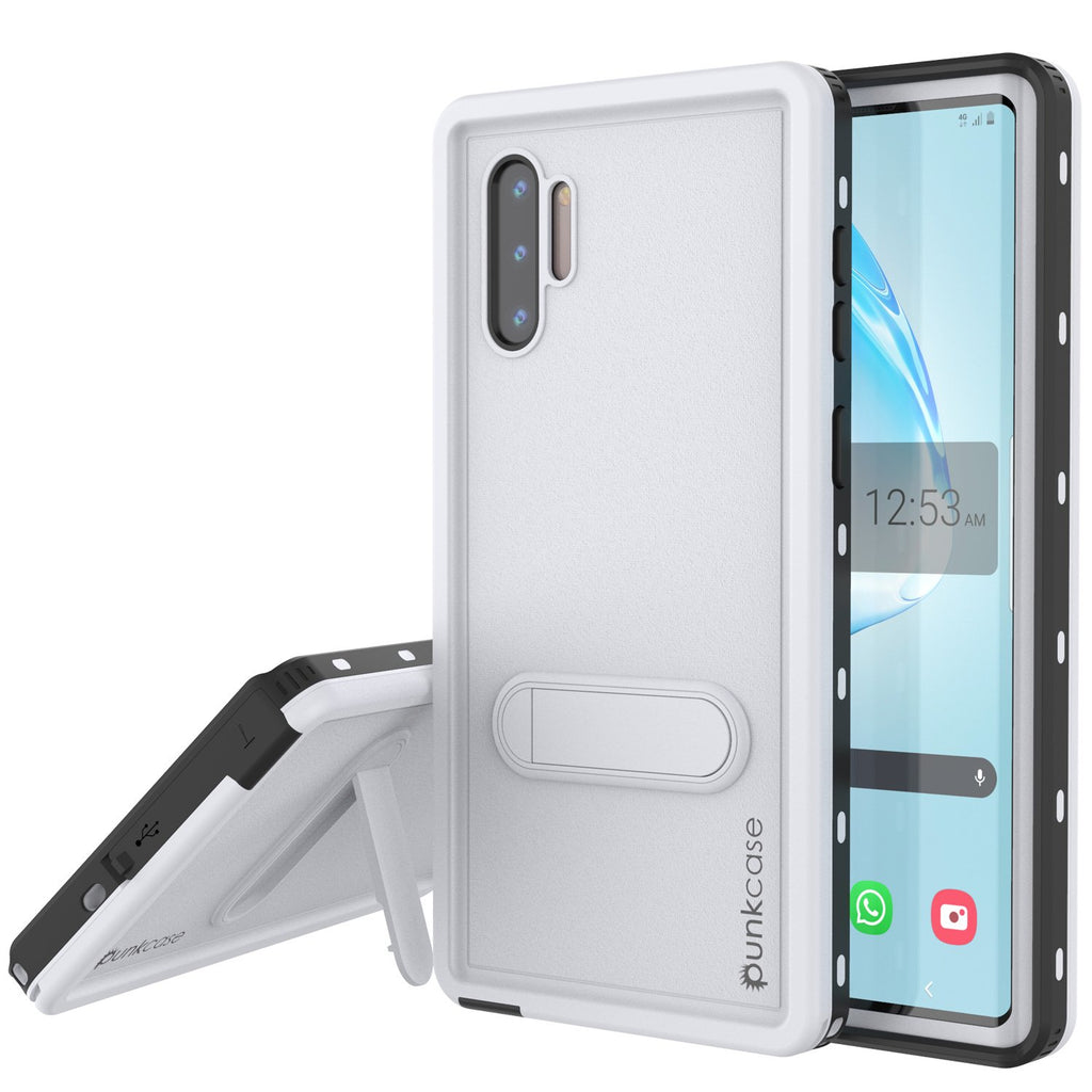 PunkCase Galaxy Note 10 Waterproof Case, [KickStud Series] Armor Cover [White] (Color in image: White)
