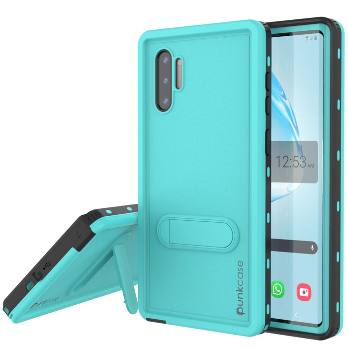 PunkCase Galaxy Note 10 Waterproof Case, [KickStud Series] Armor Cover [Teal] (Color in image: Teal)