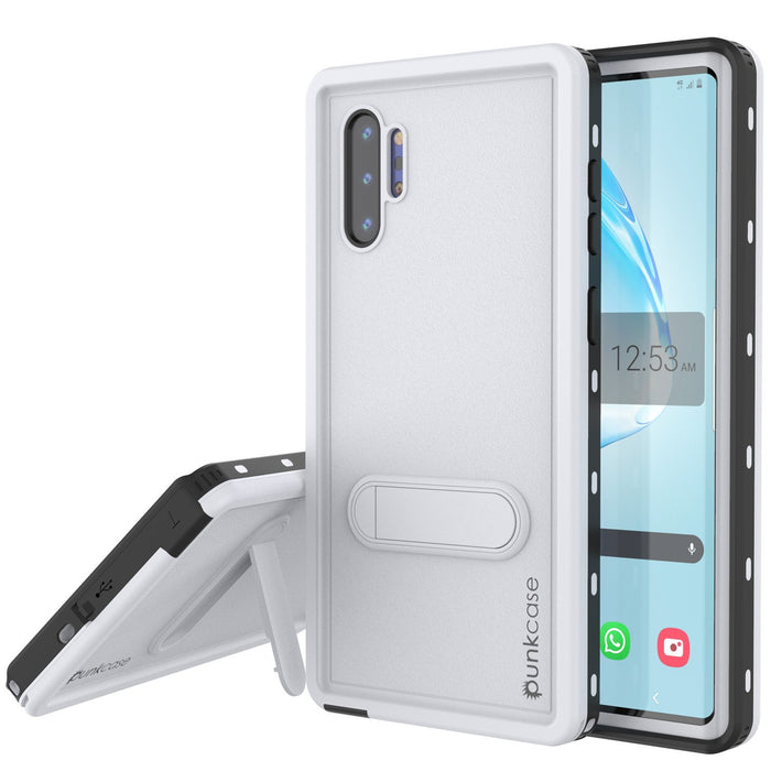 PunkCase Galaxy Note 10+ Plus Waterproof Case, [KickStud Series] Armor Cover [White] (Color in image: White)