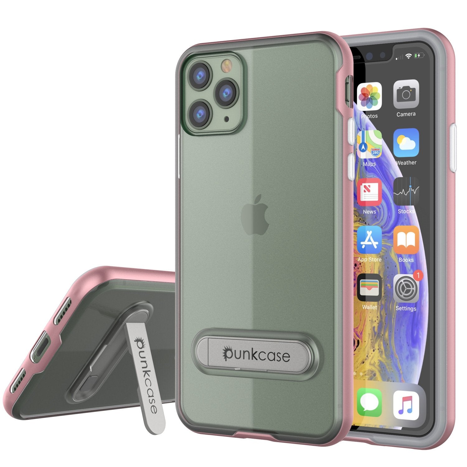 iPhone 12 Pro Max Case, PUNKcase [LUCID 3.0 Series] [Slim Fit] Protective Cover w/ Integrated Screen Protector [Rose Gold] (Color in image: Rose Gold)