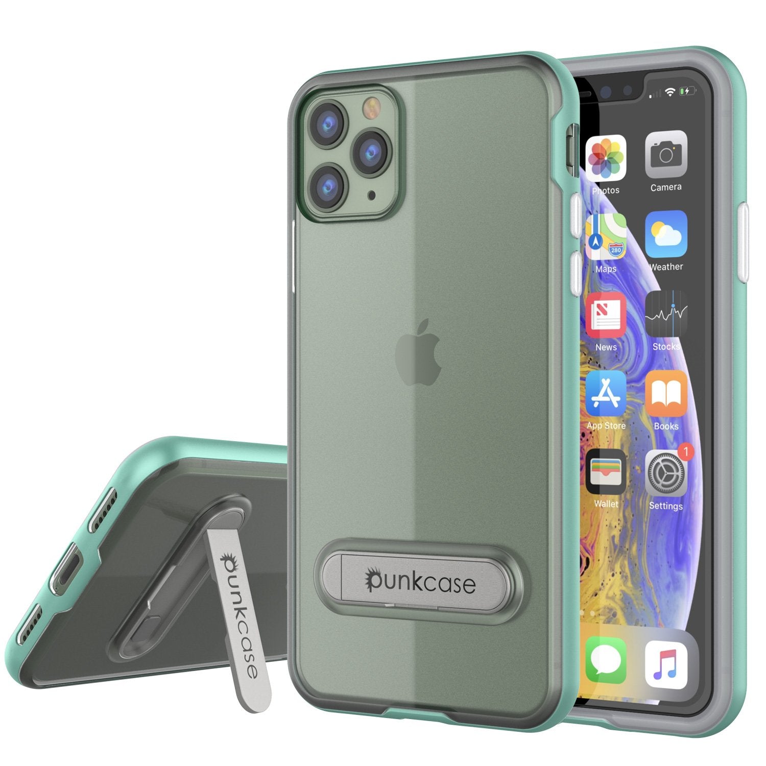 iPhone 12 Pro Case, PUNKcase [LUCID 3.0 Series] [Slim Fit] Protective Cover w/ Integrated Screen Protector [Teal] (Color in image: Teal)