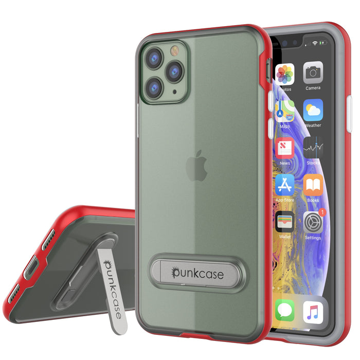 iPhone 11 Pro Case, PUNKcase [LUCID 3.0 Series] [Slim Fit] Armor Cover w/ Integrated Screen Protector [Red] (Color in image: Red)